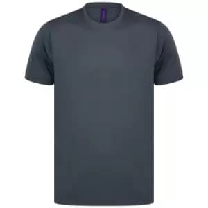 Henbury Mens HiCool Performance T-Shirt (L) (Charcoal)