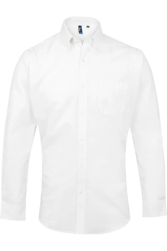 Premier Premier Men Signature Oxford Long Sleeve Work Shirt in White White One Size Male 5054171153343
