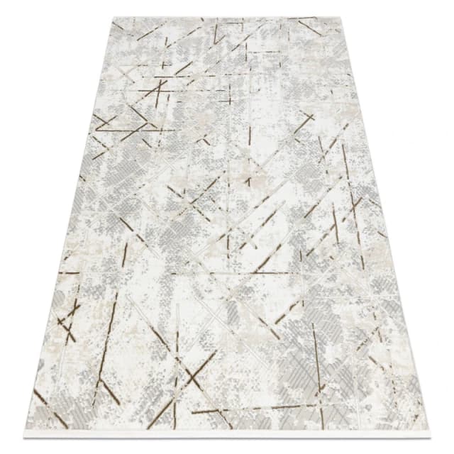 RugsX Modern Carpet Duke 51393 Cream / Gold - Geometric, Vintage Structured, 80X150 Cm