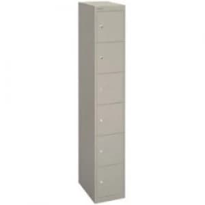 Bisley Basic Contract Locker Lockable with 6 Doors CLK186 Steel 305 x 457 x 1802mm Goose Grey