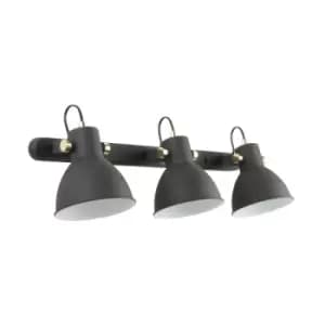 Delta Ceiling Spotlight Bar, Matt Black, Clear, White, 3x E27