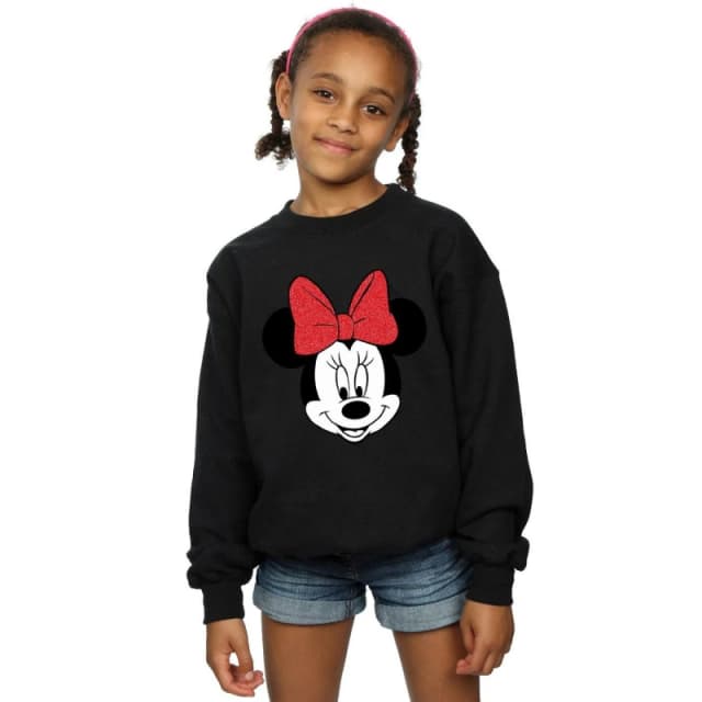 Disney Minnie Mouse Head Sweatshirt Black female