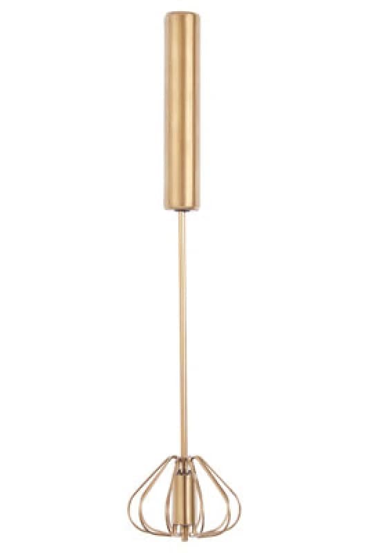 Premier Housewares Zamin Press And Spin Small 26cm Whisk Gold