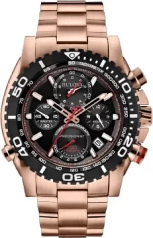 Bulova Mens Chronograph Rose Gold Colour Bracelet Watch
