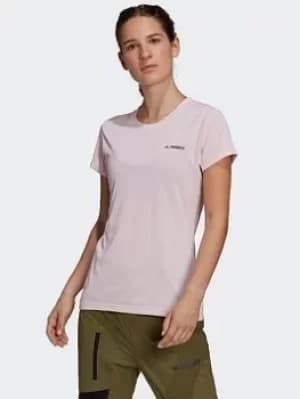 adidas Tivid T-Shirt, Pink, Size 10, Women