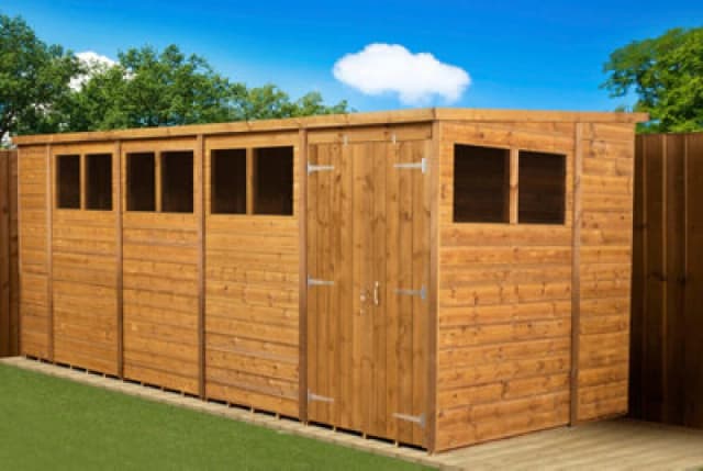 Empire Sheds Empire Modular Pent 18X6 Double Door & Windows