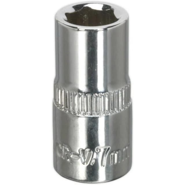 Loops 7mm Forged Steel Drive Socket - 1/4" Square Drive - Polished Chrome Vanadium Metallics