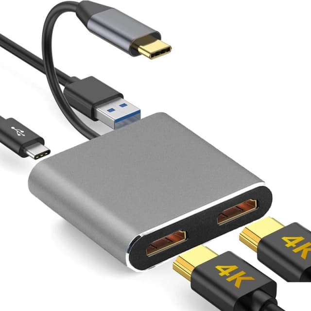 FDL USB TYPE C TO DUAL HDMI 2.0 ADAPTOR + POWER & DATA M/F/F