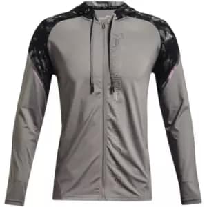 Under Armour Armour Rush Full Zip Print Hoodie Mens - Grey