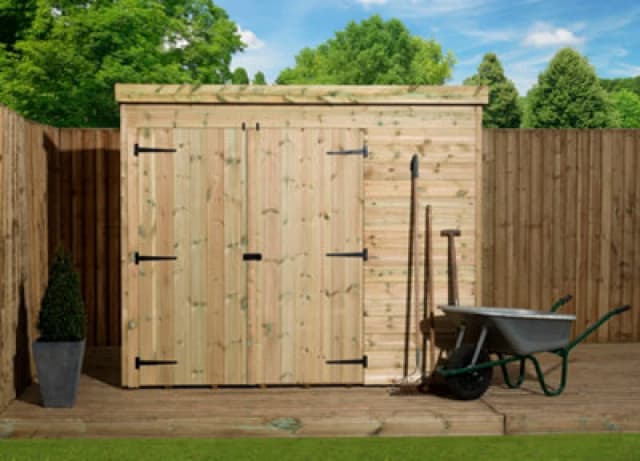 Empire Sheds Empire 4000 Pent 7X4 Pressure Treated Tongue And Groove Wooden Garden Shed Double Door Left (7' X 4' / 7ft X 4ft) (7X4)