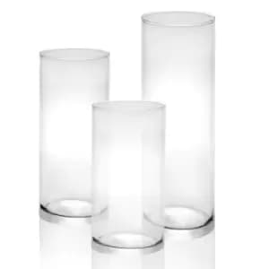 Glass Candle Cylinders - Set of 3 M&W