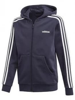 Adidas Boys 3-Stripes Full Zip Hoodie - Navy