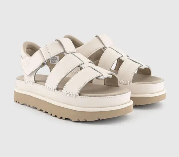 UGG Womens Goldenstar Strap Sandals Jasmine White, 4