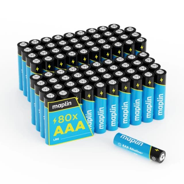 Maplin Maplin AAA LR03 1.5V Alkaline Batteries 7 Year Shelf Life High Performance (Pack of 80) 426PAM