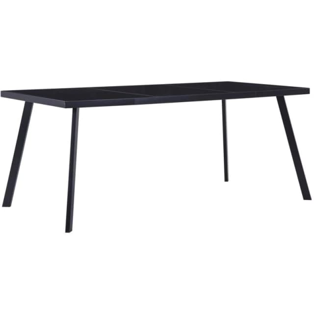 VIDAXL Dining Table Black 160x80x75cm Tempered Glass Vidaxl 281874