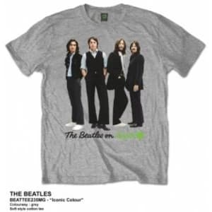 The Beatles Iconic Colour Mens Grey Thirt: Small