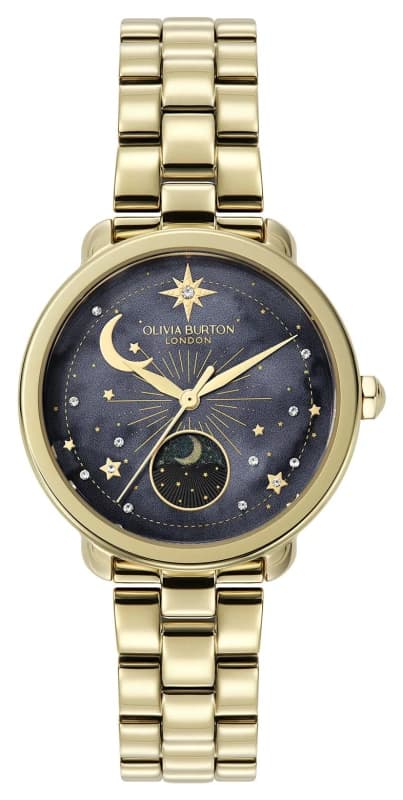 Olivia Burton 24000298 Celestial Moonphase (34mm) Black Dial Watch