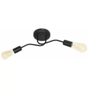 Helam Harvard Multi Arm Semi Flush Ceiling Light Black 48cm
