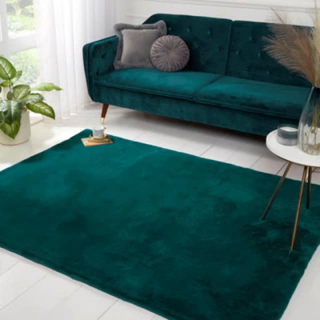 The Linen Consultancy The Linen Consultancy TLC 5 Star Hotel Concept Luxury Faux Fur Teal Rug Size: 80cm x 150cm Teal 80cm x 150cm Unisex 5055597868