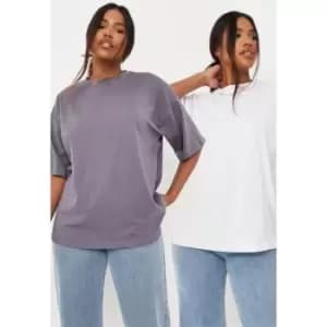 Missguided Ribbed Tee and Wide Leg Set - Multi