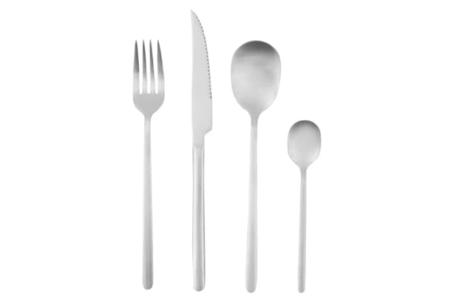 Interiors by Premier 16Pc Cutlery Set, Elegant Cutlery Set, Modern Stainless Steel Cutlery Set Silver