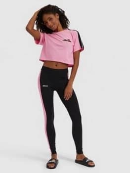 Ellesse Heritage Amarillo Cropped T-Shirt - Pink, Size 10, Women