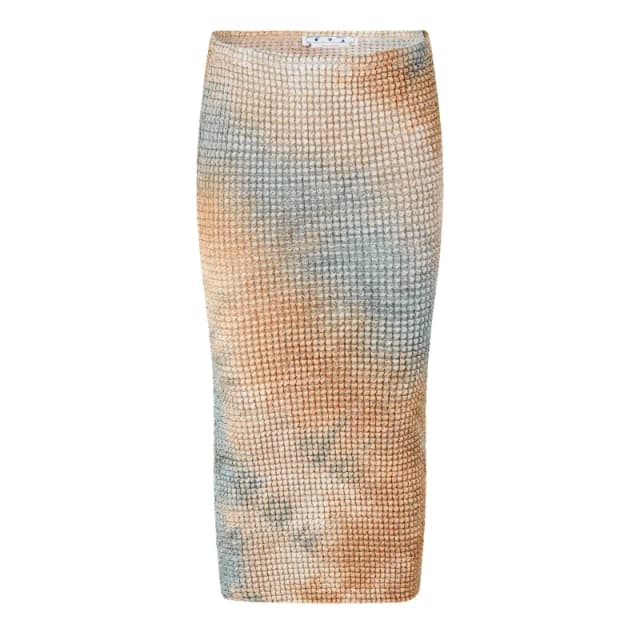 Off White Womens Smocked Tie-Dye Pencil Skirt Camel female 6 (2XS)