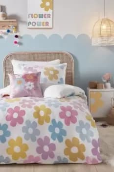 'Retro Flower' Fleece Duvet Cover Set