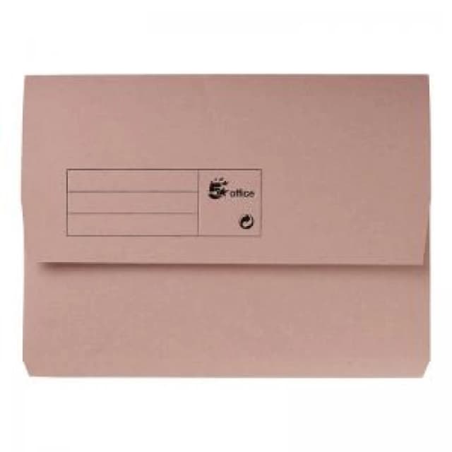 5 Star office 5 Star Office Document Wallet Half Flap 285gsm Recycled Capacity 32mm A4 Buff (Pack of 50) 913845