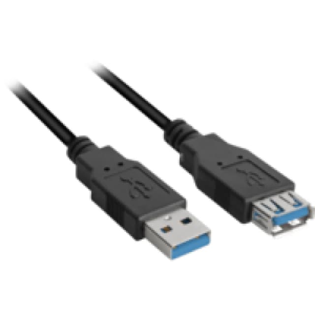 Sharkoon 3m. 2xUSB3.0-A USB cable USB 3.2 Gen 1 (3.1 Gen 1) USB A Blac