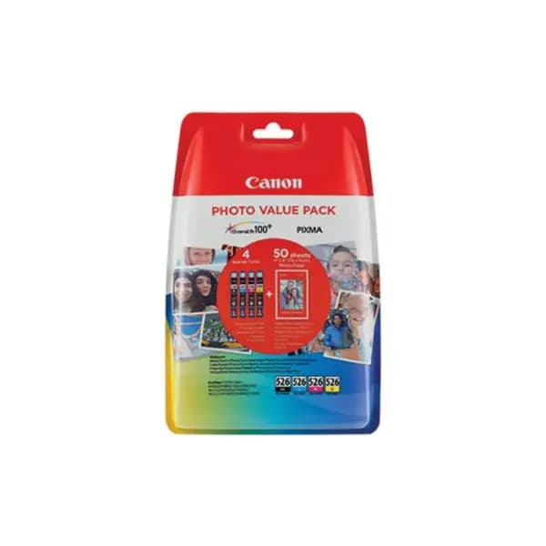 Canon CLI-526 Inkjet Cartridge Photo Value Pack CMYK 4540B019 4540B019