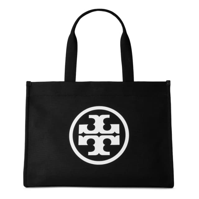 Tory Burch Ella Canvas Tote - Black One Size