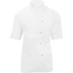 Dennys Ladies/Womens Short Sleeve Chefs Jacket / Chefswear (Pack of 2) (M) (White) - White