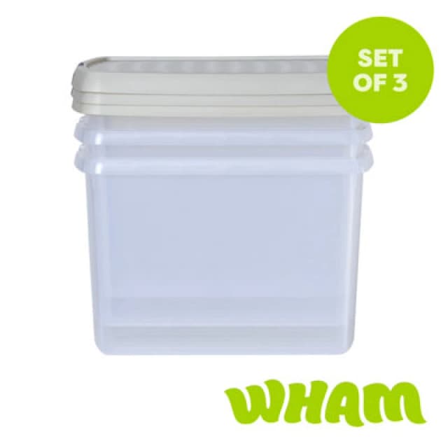 Wham Clip 8.02 21.5L Rectangular Box & Lid Clear/Stone/Slate Gray 20014/3