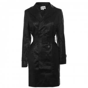 NA-KD Reptile Marked Belted Jacket - Black