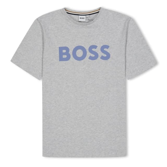 Boss Hugo Boss Boys Large Logo Short Sleeve T-Shirt Chine Grey Grey male