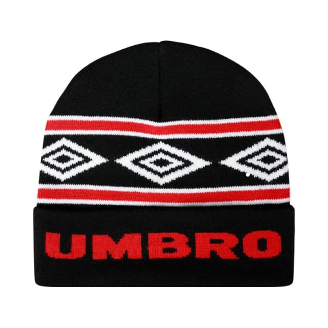 Umbro Mens Diamond Knitted Beanie in Black Male One Size