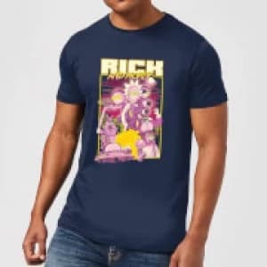 Rick and Morty 80s Poster Mens T-Shirt - Navy - L