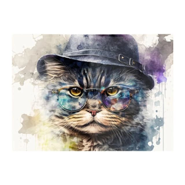 Warren Reed Designer Selkirk Rex Cat Splashart Chopping Board