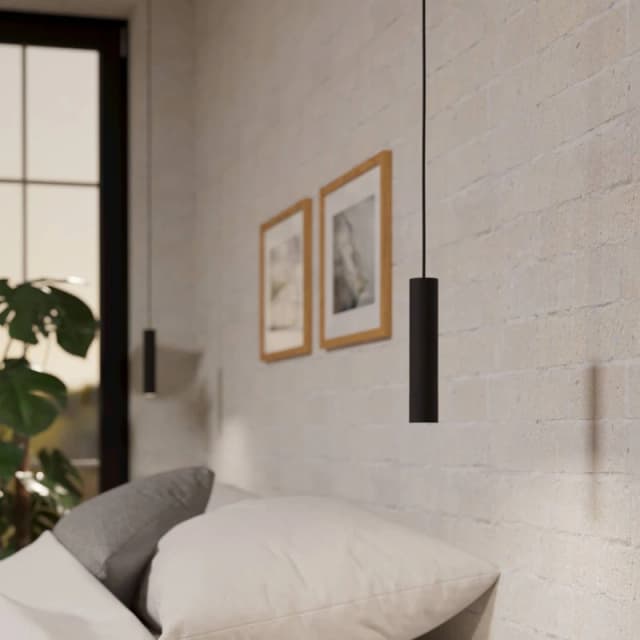 EGLO Eglo Almudaina Slim LED Single Pendant Light WBS in Black One Size Unisex 9008606281817