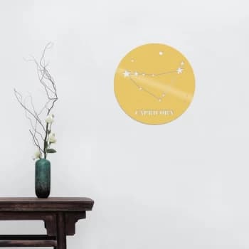 Capr?corn Horoscope - Gold Gold Decorative Metal Wall Accessory