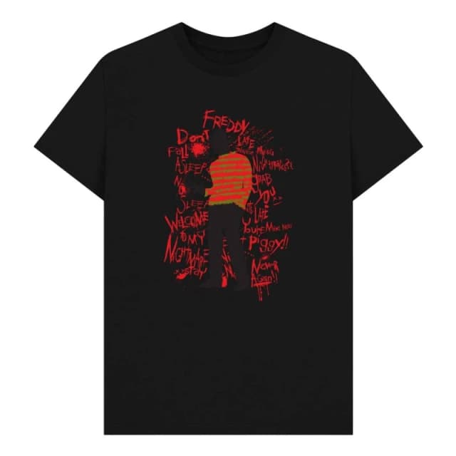 A Nightmare On Elm Street Mens Freddy Krueger Graphic T-Shirt in Black Size: Small Black Male S
