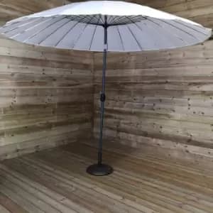 325cm Aluminium Parasol Cream with Crank & Tilt Mechanism for Garden or Patio