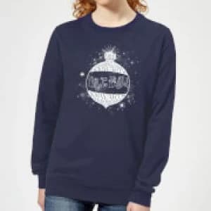 Harry Potter Yule Ball Baubel Womens Christmas Sweatshirt - Navy - L