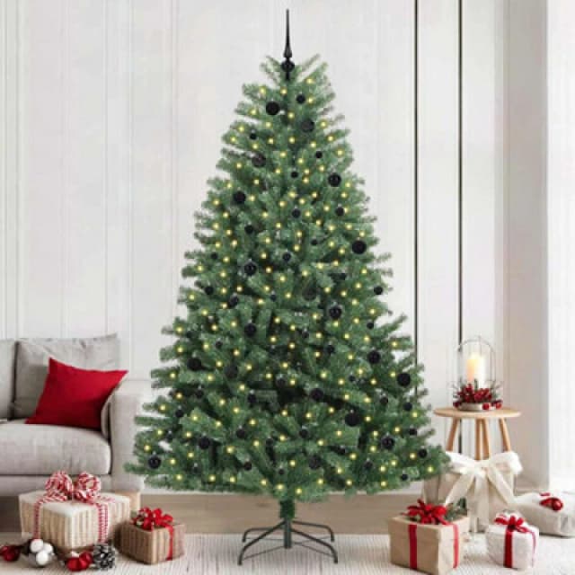 Vidaxl Artificial Hinged Christmas Tree Green 240 Cm Pvc And Metal