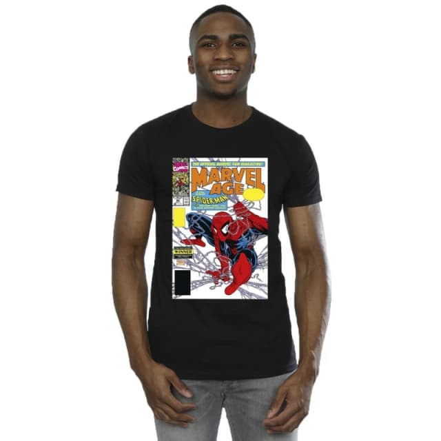 Marvel Marvel Men Spider-Man Age Comic Cover T-Shirt in Black Size: Small Black S Male 5063153426375