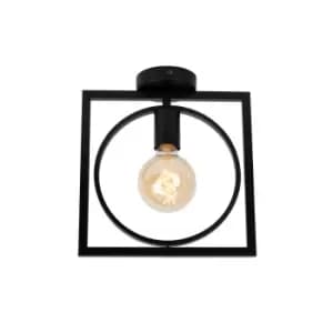 Suus Classic Flush Ceiling Light - 1xE27 - Black