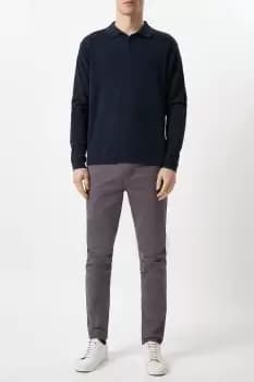 Mens Skinny Fit Charcoal Chino Trousers