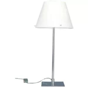 Linea Verdace Virgin Table Lamp With Round Tapered Shade Satin Nickel