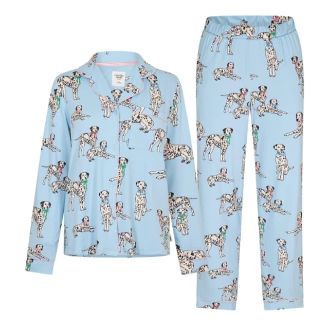 Chelsea Peers Chelsea Peers Classic Long Button Up Set Blue - Chelsea Peers - Size: 10 Blue Female 10 NH53101
